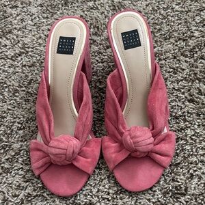 White House Black Market Pink Knotted Mules